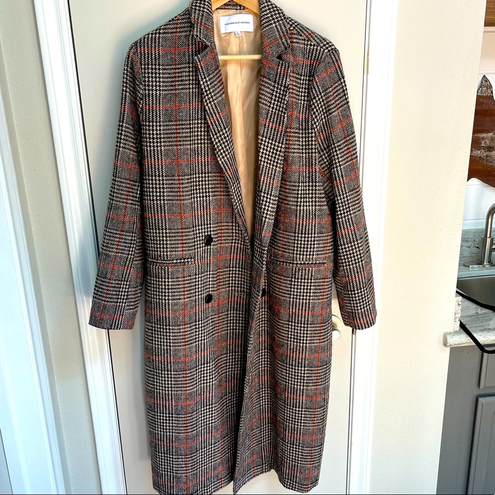 Cupcakes & Cashmere long plaid coat